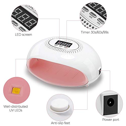 image for KMS 54W UV LED Nail Lamp, SKM Nail Dryer with 3 Timer Settings, Profes