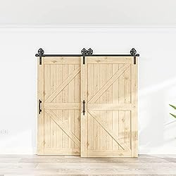 WINSOON 6.6FT Bypass Sliding Barn Door Hardware Kit