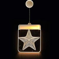 YAGEER LED Decorative Light String Decorative Christmas Lantern LED Battery Light Bell Deer Light String Acrylic Board 3D Hanging Light Color Five-Pointed Star