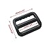 LESCA TEK 30 Pcs 3/4 Inch Black Tri Glide Shoe Buckles Plastic Webbing Adjuster 20mm Triglides Black for Backpack Bag