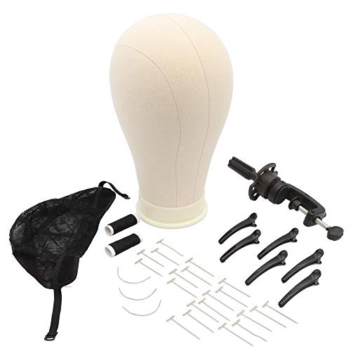 Bright Creations Canvas Head Block Set for Wig Display and Accessories – 23 inches