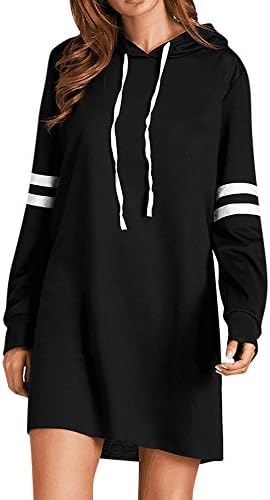 Women's Hoodie Long Sleeve Dress Teen Girls Sweatshirt Jumper Casual Simple Style Pullover Tops Blouse