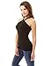 PattyBoutik Women Halter Twist Keyhole Empire Waist Blouse (Black Large)