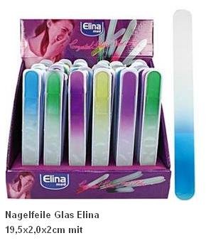 GLAS NAGELFEILEN 195 x 20 x 2 mm BIG IM ETUI - BLAU - Ideal für Fingernägel