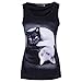 Bocaoying Women's 3D Cat Printed Sleeveless T-Shirt Fashion Summer Tank Top Black M
