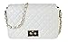 Rimen & Co Quilted Jumbo Classic Single Flap Cross Body Messenger Shoulder Purse Bag Women Woman Ladies Small Handbag Accented Metal Laced Chain Strap XH-2688 (White)