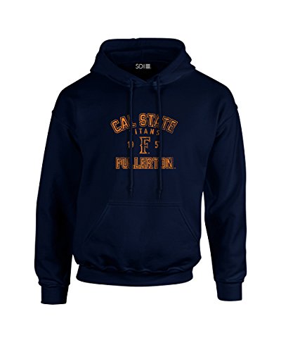 Cal State Fullerton Titans 50/50 Blended 8 oz. Hooded Sweatshirt, Navy, XL