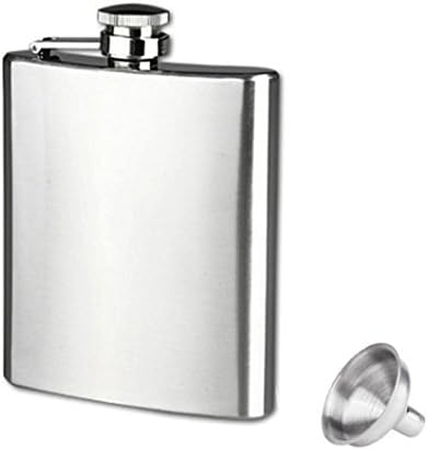 AIMTOPPY Stainless Steel Pocket Hip Flask Alcohol Whiskey Liquor Screw Cap Hip flask + funnel (18 ounces, Silver)
