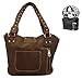 Montana West Ladies Concealed Gun Handbag Tooled Genuine Leather Dark Brown