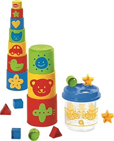 Gowi 453-20 Steckbox Biene mit Pyramide, 20teilig, Stapel- und Steckspielzeug