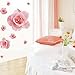 Sunward Fashion Wall Sticker 3D Pink Rose Flower Removable Home Decor Decal Vinyl