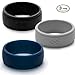 Rinfit Silicone Rings for Men 9mm Wide, 2mm Thick - Mens Rubber Wedding Bands - Infinity Silicone Rings for Him - Patented Design - Pack E, Size 8