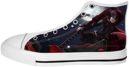 Classic Lace-up Men's High Top Rubber Sole Canvas Shoes RWBY Anime Design