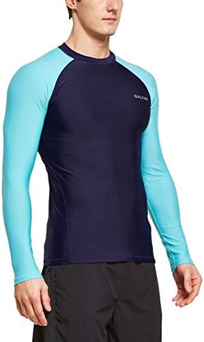 BALEAF Males’s Lengthy Sleeve Rashguard Solar Protecting Swim Shirt UPF 50+