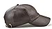 Melii Men Vintage Adjustable Leather Baseball Cap Plain Sports Outdoor Windproof Warm Hat, Deep Coffee, One Size