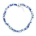 Green Nipa Hut Hawaiian Blue Tie Dye Square Cut Puka Shell Necklace with Lobster Lock