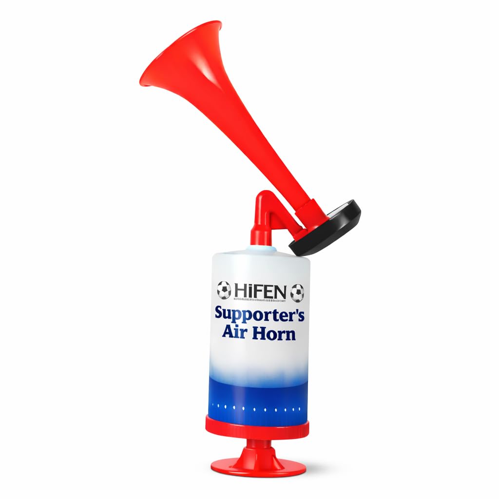 34cm Large Air Horn Handheld, Extreme Loud Airhorn, Sports Event Noise Maker Air Horns, Marine Safety Airhorns, Football Supporter’s Pump – (Red, Pack of 1)