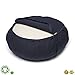 Seat Of Your Soul Meditation Cushion Navy – 10 Colors Round Yoga Pillow; Zipper Organic Cotton Zafu Cover & Extra Liner to Adjust USA Buckwheat Hulls; Floor Pouf for Sitting Kids, Men or Women