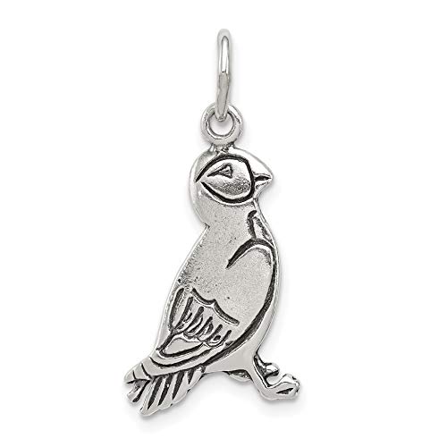 Sterling Silver Alaskan Puffin Charm Jewelry Making Supply, Pendant