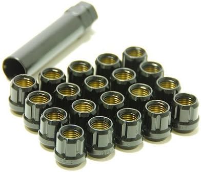Amazon Com Muteki 316b Black 12mm X 1 5mm Open End Lightweight Spline Drive Lug Nut Set With Key Set Of Automotive