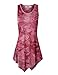Lock and Love LL WT1065 Womens Sleeveless Tie-Dye Tunic Tank Top XL Wine
