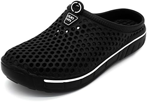 Ultifree Unisex Classic Clog Mule Garden Shoes Sandals Slippers Art/Black 6.5 US Women/5.5 US Men