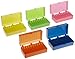 Heathrow Scientific 50 Well Microtube Storage Box with Snap Clasp, Fits 1.5/2.0mL Tubes and Vials, Polypropylene, Assorted Colors (Blue, Green, Purple, Yellow, Orange), Pack of 5