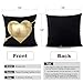 Monkeysell Bronzing Flannelette Home Pillow Cases Throw Pillow Covers Decorative Cushion Love Black Heart Pattern Design for Square Sofa Home 18 x 18