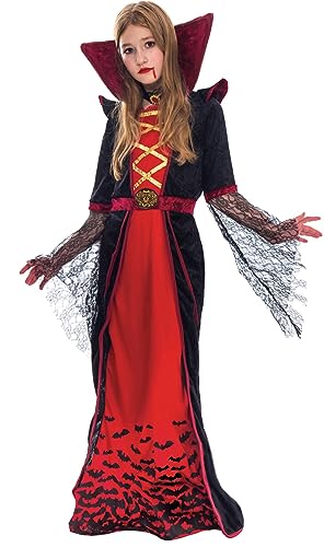 Spooktacular Creations Royal Vampire Costume for Girls, Deluxe Set Halloween Gothic Victorian Vampiress Queen Costume