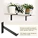 KINGSO Metal Wall Shelf Brackets 8.66''L x 6''H Rustic Shelf Supports, Flush Fit, Hardware Only - Bracket Set of 2, Includes Screws & Wall Anchors T-Shape（with Lip）