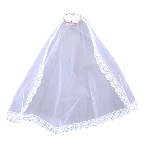 Girls First Communion Veils | Confirmation Christening Veils | Floral and Bright Headpieces | Catholic Children Veils | Christian Apparel (Two White Flowers)