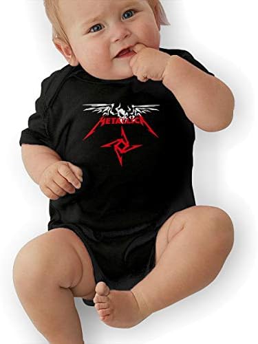 Lixue Metallica Heavy Metal Band Skull Logo Baby Girls' and Boys Comfy Cotton Short Sleeve Onesies
