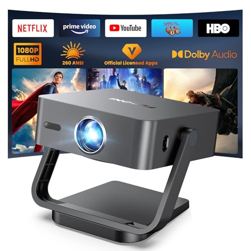 FUDONI Smart Projector WiFi 6 Bluetooth 1080P