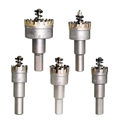 Meccion TCT Carbide Tips Metal Hole Saw Drill Bit, 3/8 Inch Shank Heavy Duty Multi-tooth Cutter for Sheet Metal, Alloy, Stainless Steel, iron, Wood (3/4" - 1 1/4"(19mm -32mm))