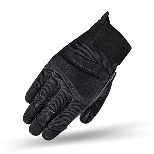 SHIMA AIR 2.0 Motorbike Gloves Men Leather Summer Biker Armoured Protectors Motorcycle Perforated Ventilated Reinforced Touchscreen Motorsport Glove Street Motorbikes (Mens, Black, XL)