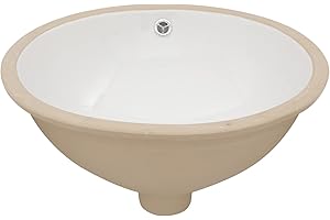 Lordear Undermount Bathroom Sink 18x15 Inch Oval Vessel Sink White Porcelain Ceramic Bathroom Vanity Sink Under Counter Lavatory Basin with Overflow Modern Art Basin