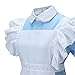 Bonamana Women Halloween French Lolita Maid Costume Cosplay with Apron (M) Blue