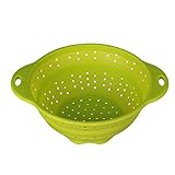 Jovilife Collapsible Silicone Kitchen Colander/Strainer,Green,10 inch