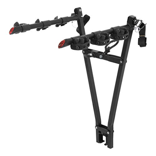 CURT 18013 Black Clamp-On Hitch Bike Rack, Fits 2-Inch Ball Mount Shank, 3 Bicycles