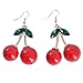 YAZILIND Dazzling Charming Women Red Cherry Dangle Earrings for Wedding Party Gift