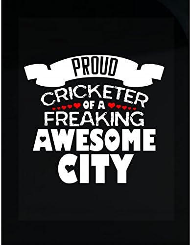Proud Cricketer Of A Freaking Awesome City Typography Design - Sticker