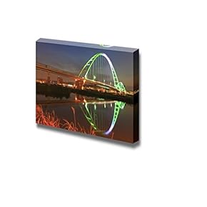 Beautiful Colorful Bridge in The Evening with Reflection...