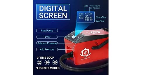 CoolGards Cold + Compression Therapy Machine with Complete Kit with 4 Therapeutic Pads (Knee, Ankle, Shoulder and Full Leg)