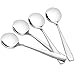 HOMMP 16-Piece Soup Spoons, Round Stainless Steel Bouillon Spoons