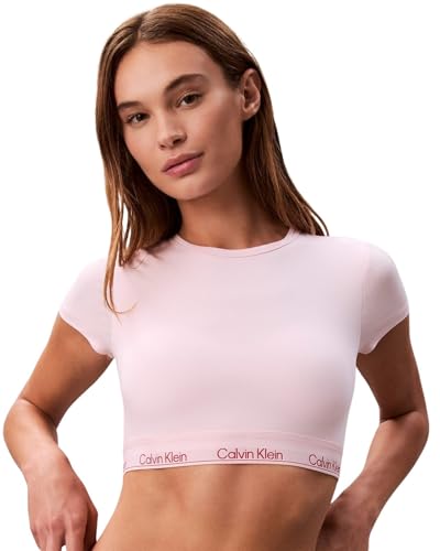 Donna T-Shirt a Bralette Collo Alto, Rosa (Potpourri), S