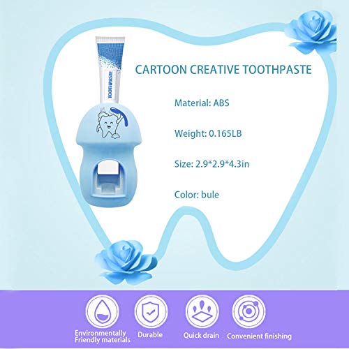BZ Toothbrush Holder Automatic Toothpaste Dispenser Set Kids Hands Free Toothpaste Squeezer for Family Washroom Bathroom - Thumbnail 4