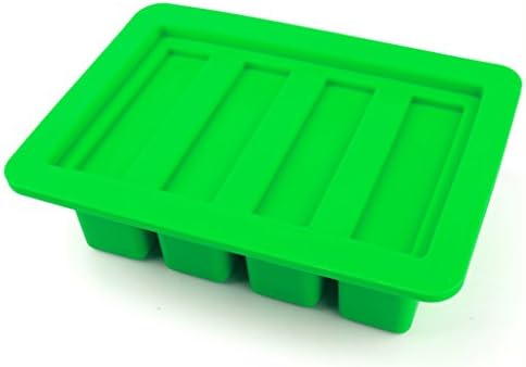 Baimeixun 1pcs Rectangle Silicone Gourmet Butter Mold For Soap Bar Winkie,Energy Bar, Muffin, Brownie, Cornbread,cake, Pudding (Green)