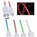MI-PRO 1 YEAR WARRANTY! 4 PECES IPHONE 6,IPHONE 6 PLUS,Phone 5 LED Charger, Light Up Charging Cable Luminescent Visible Smart Charger & Sync Cable for Apple iPhone 5 5S 5C IPHONE 6