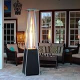 Golden Flame Resort Model 40,000 BTU Glass Tube Pyramid Style Flame Patio Heater in Rich-Mocha Finish