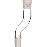 stonylab Borosilicate Glass Connecting Adapter, Two 19/22 Joints Offset Adapter, for Laboratory Distillation